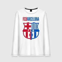 Лонгслив хлопковый мужской Barcelona FC, цвет: белый