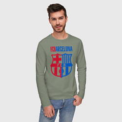 Лонгслив хлопковый мужской Barcelona FC, цвет: авокадо — фото 2