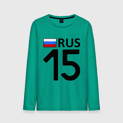 Лонгслив хлопковый мужской RUS 15 цвета зеленый — фото 1