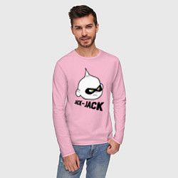 Лонгслив хлопковый мужской Jack-Jack цвета светло-розовый — фото 2