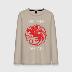 Лонгслив хлопковый мужской Мать Котов, цвет: миндальный