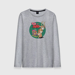 Лонгслив хлопковый мужской Tom and Jerry, цвет: меланж