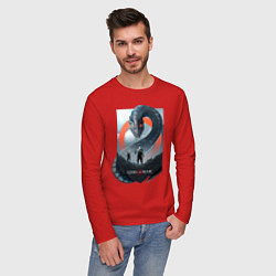 Лонгслив хлопковый мужской Кратос и Атрей, цвет: красный — фото 2