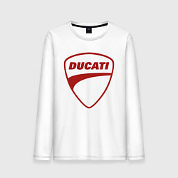 Лонгслив хлопковый мужской Ducati Logo Дукати Лого Z, цвет: белый