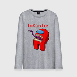 Лонгслив хлопковый мужской AMONG US - IMPOSTOR, цвет: меланж