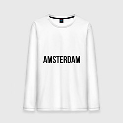 Лонгслив хлопковый мужской Amsterdam, цвет: белый