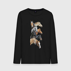 Мужской лонгслив Лошади