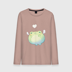 Лонгслив хлопковый мужской Воздушная лягушка, цвет: пыльно-розовый