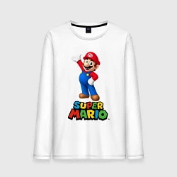 Лонгслив хлопковый мужской Super Mario, цвет: белый