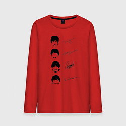 Лонгслив хлопковый мужской The Beatles автографы, цвет: красный
