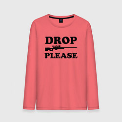 Лонгслив хлопковый мужской Drop Please, цвет: коралловый