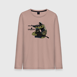 Лонгслив хлопковый мужской CS:GO, цвет: пыльно-розовый