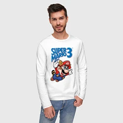 Лонгслив хлопковый мужской Mario 3, цвет: белый — фото 2