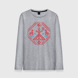Лонгслив хлопковый мужской Берегиня Макошь, цвет: меланж