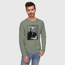 Лонгслив хлопковый мужской Валерий Меладзе, цвет: авокадо — фото 2