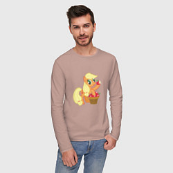 Лонгслив хлопковый мужской Applejack, цвет: пыльно-розовый — фото 2