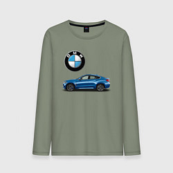 Лонгслив хлопковый мужской BMW X6, цвет: авокадо