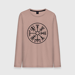 Лонгслив хлопковый мужской Вегвизир Гальдрастав Z, цвет: пыльно-розовый