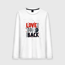 Лонгслив хлопковый мужской Love back, цвет: белый