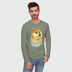 Лонгслив хлопковый мужской ПЕС МЕМTAKNADO, цвет: авокадо — фото 2