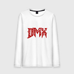 Лонгслив хлопковый мужской DMX - Red & White, цвет: белый