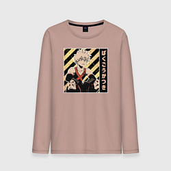 Лонгслив хлопковый мужской Моя геройская академия Бакуго, цвет: пыльно-розовый