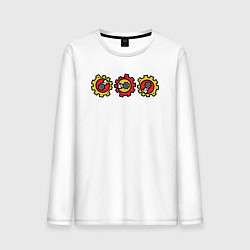 Лонгслив хлопковый мужской На скейте в бесконечность, цвет: белый