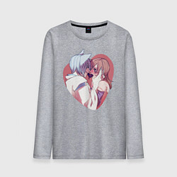 Лонгслив хлопковый мужской Tomoe and Nanami KIss, цвет: меланж