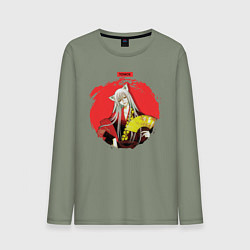 Лонгслив хлопковый мужской Red Tomoe, цвет: авокадо