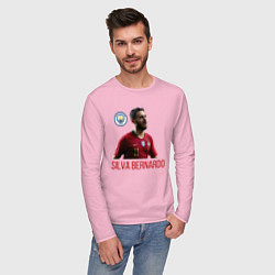 Лонгслив хлопковый мужской Silva Bernardo Манчестер Сити цвета светло-розовый — фото 2