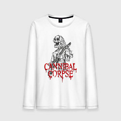 Лонгслив хлопковый мужской Cannibal Corpse Труп Каннибала Z, цвет: белый