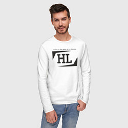Лонгслив хлопковый мужской Hockey life HL logo, цвет: белый — фото 2