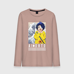 Лонгслив хлопковый мужской Приоритет чудо-яйца Ai Ohto, цвет: пыльно-розовый