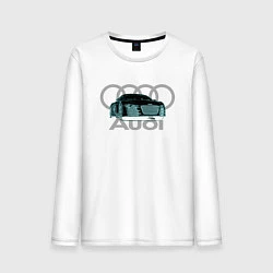 Лонгслив хлопковый мужской Audi, цвет: белый