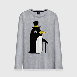 Мужской лонгслив Пингвин в шляпе