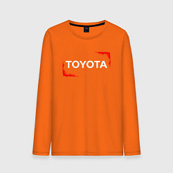 Лонгслив хлопковый мужской Тойота - Огонь цвета оранжевый — фото 1