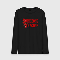 Лонгслив хлопковый мужской Dungeons and Dragons Драконы, цвет: черный