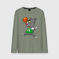 Лонгслив хлопковый мужской Jordan Cat, цвет: авокадо