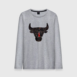 Лонгслив хлопковый мужской Bulls - Jordan, цвет: меланж
