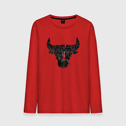 Лонгслив хлопковый мужской Bulls - Jordan, цвет: красный