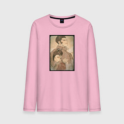 Лонгслив хлопковый мужской Мутсу и Хёго, цвет: светло-розовый