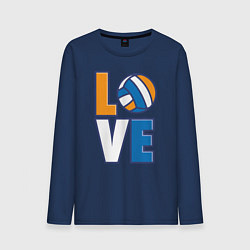 Лонгслив хлопковый мужской Love Volleyball, цвет: тёмно-синий