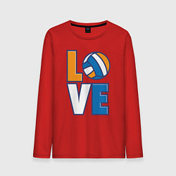 Лонгслив хлопковый мужской Love Volleyball, цвет: красный