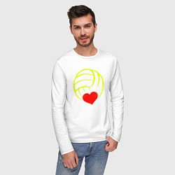Лонгслив хлопковый мужской Volleyball Heart, цвет: белый — фото 2