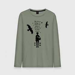 Лонгслив хлопковый мужской Будущее принадлежит тем кто верит в свои мечты Шоё, цвет: авокадо
