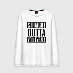 Лонгслив хлопковый мужской Straight Outta Volleyball, цвет: белый