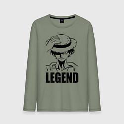 Лонгслив хлопковый мужской Луффи Легенда One Piece, цвет: авокадо
