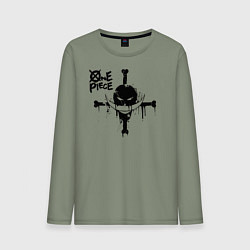 Лонгслив хлопковый мужской Пираты Белоуса One Piece, цвет: авокадо