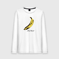Лонгслив хлопковый мужской Банан, Энди Уорхол, цвет: белый