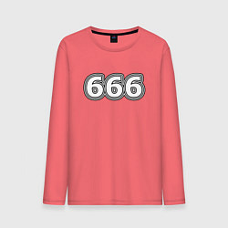 Лонгслив хлопковый мужской 666, цвет: коралловый